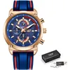 Lige новый творческий дизайн синие часы мужчины роскошный кварцевый наручные часы из нержавеющей стали хронограф спортивные мужские часы Relogio Masculino Q0524