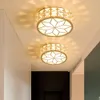 Cristal moderno levou quarto teto corredor corredor redondo varanda semi-lavada iluminação alpendre alpendre lâmpada montada em rubor