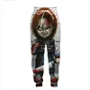 Nieuwe Mannen Dames Horror Movie Chucky 3D Print Casual Mode Rits Hoodies Joggingbroek Hip Hop Trainingspakken Hoodie Broek ET09285L