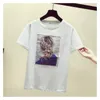 Summer Fashion Women Casual Girls Print Beauty Short Sleeves Cotton T-Shirt Students Pullover Tee Tops A1164 210428