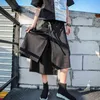 Streetwear Summer Skirts Womens Black Elastic Waist Irregular Midi Ribbon Layered Fashion 210427