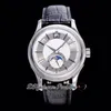 GRF V2 5205G-001 A324 Automatic Mens Watch Complications Annual Calendar Steel Case Moon Phase White Dial Leather Watches PP324SC 2111