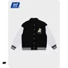 INFLATION Furry Bear Varsity Jacket Men Streetwear Baseball Oversized Hip Hop Bomber Couple Outerwear 211217