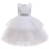 Dentelle Pageant formelle soirée robe de mariée Tutu robe de princesse fleur filles enfants vêtements enfants fête pour fille vêtements 210508