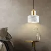 Nordic Marble LED Pendant Lamps Modern Simple Art Bedroom Bedside Single Head Hanging Lamp Creative Matsalslampor