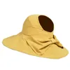 Szerokie czapki brzegowe Summer dla kobiet Składany kapelusz słoneczny Dzieć Krawatowa Suncreen Floppy Cap Female Outdoor Casual Baseball Cape