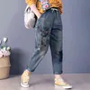 Femmes Spring Summer Mode Corée Style Vintage Vintage Sous Tree Broderie Oversize Longueur de la cheville Lady Femme Lock Harem Pants 211112