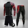 Homem compressão esportes terno de secagem rápida perspiração treinamento de fitness mma kit rashguard masculino sportswear jogging running roupas 211006