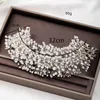 Haarspangen Haarspangen Luxus Shinny Voller Strass Perlen Braut Kopf Stück Handgemachte Frauen Hochzeit Party Schmuck Zubehör Für Weibliche Haarspange