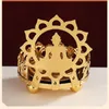 Świeczki Uchwyty Candlestick Retro Hollow Rzeźbione Tealight Holder Buddha Ghee Lampa Lekka Dekoracja Desktop Ozdoby Buddhist Suppl