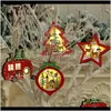 Decorações Festivo Partido Suprimentos Casa Jardim Vendendo Ornamentos Cor de Madeira Luminosa Pingente de Natal Árvore de Natal Pequeno Presente Gota de