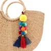 Großer Plüschball mit Fransen Schlüsselanhänger Boho Damen Geldbörse Taschenanhänger Pompom Quaste Schlüsselanhänger Schmuck Handgefertigter Schlüsselanhänger