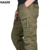 Грузовые брюки Мужчины EUREWWEAT Multi Pocket Tactical Военная Армия Прямые Брюки Брюки Брюки Комбинезон Молния Карманные штаны на молнии 211013