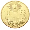 Schweiz 10 Frs (1911-1922) 4 Stück Datum für ausgewähltes vergoldetes Handwerk Kreative Kopie Münze Metallstempel Herstellung Fabrikpreis