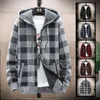 Heren Herfst / Winter Casual Plaid Sweater, Vest, Dikke Fleece Sweater, Fashion Jacket, Merk, Herenkleding 211221