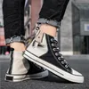 Mężczyźni Buty Buty Graffiti Czarny Biały Oddychający Wygodne Męskie Trenerzy Płótno Buty Sporty Sneakers Runners Rozmiar 40-44 02