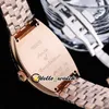 TWF V2 Cintr￩e Curvex Automatique Tourbillon Montre Homme Cadran Pavé Diamants Taille Baguette Or Rose 18K Bracelet Acier Inoxydable Super Edition Montres Hello_Watch