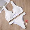 Bikinis ensemble Sexy string Bikini solide maillot de bain maillots de bain femmes été 2022 vêtements de plage femme blanc maillot de bain Biquini 334