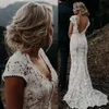 mermaid styles wedding dress lace sleeves