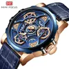 Armbandsur Montre Homme Classic Blue Leather Belt Men Watch Fine Strap Quartz Fashion Business Analog Clock Uhren Herren Waches 186n