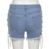 TRAF Hoge Taille Denim Shorts Dames Zomer Goth Kleding Mode Booty Korte Broek Dames Basic Casual Panty's W21P01718 210712