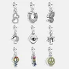 Feiner Schmuck, authentische Perle aus 925er Sterlingsilber, passend für Pandora-Charm-Armbänder, „My Loves Dangle Charms“, Sicherheitsketten-Anhänger, DIY-Perlen