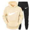 Conjunto de moletom com capuz + calça de design feminino Winter jacke acmen conjuntos de roupas estampadas casuais roupas esportivas fitness Joggers conjunto masculino de marca