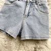 Sexy alta cintura jeans shorts mulheres slim botão voar magro jeans mulher streetwear oco out preto calças 210525