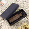 U&I High Quality Wooden Keychains Straps Customized Wood Blank Keychain Assorted Metal And Leather Keyring