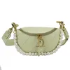 Schoudertas Damesmode Dumpling Pearl Chain Handtas Casual Small Mobile Phone Pure Color Vrouwelijke bakken