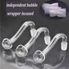 100pcs High Quality Glass Oil Burner Pipe Smoking Pipes 10mm 14mm 18mm Male for Dab Rig Water Bubbler Bong Adapter Bent Banger Nails Dabbler tobacco Tools