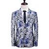 Blazer Men039 Suit Stup Spring and Autunno Flower Style Stampato Slip Single Blazer Youth Coat1547192