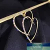 Enkel mode hjärta form guld kristall stud örhängen koreanska uttalanden örhängen bröllop smycken gåva brincos örhängen för kvinnor fabrik pris expert design
