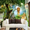 3d Home Improvement Wallpaper Fantasy Forest Cartoon Animal Mural Children's Room Wallpapers Modern Digital Print Wall Covering