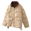 Winter Women Stand Collar Short Down Coat 90% White Duck Ultra Light Parkas Loose Zipper Ciepłe Wiatroodporna Znosić 210430