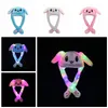 Vrouwen Jong geitje Cute Cartoon Led Licht Konijn Hoed Beanie Pluche Oren Moving Bunny Hoeden Earflappen Oor Movable Cap Volwassen Kinderen Kerstmis Winter Warm Caps Gift HY0216