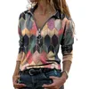 2020 зимняя теплая модная блузка женщины длинная блузка рубашка сердца шаблон на молнии дизайн аннотация печать блузка падение судоходства x0521
