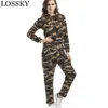Camouflage Casual 2-częściowy zestaw dresu z kapturem z kapturem z długim rękawem z kapturem i fit slim kieszeni spodnie spodnie jesień streetwear garnitur 210507