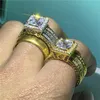 Bague de cour Vintage en argent sterling 925, coupe princesse, pierre cz 5A, bague de fiançailles, de mariage, bijoux pour femmes, cadeau 253B