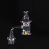 Quarz-Banger, 14 mm, 18 mm Außengewinde, mit Vuliauvuliau-Ausbuchtung, andere Rauchzubehörfarben, Glasblasen-Spinn-Vergaserkappe und Terp-Perle für Dab-Rig-Glasbongs