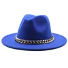 Herren-Fedora-Hut für Gentleman, Woll-Kirchenkappe, Band, breite, flache Krempe, Jazz-Hüte, stilvolle Trilby-Panama-Kappen