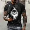 Men's T-Shirts 2022 Clothing Square Diamond Skull Card Printing T-shirt Summer Casual Short-sleeved Long-sleeved Style