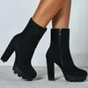 High Women Boots Brand Cheels Cheels Platform Ladies Ladies Girls Side Side Sexy Modern Short Shorts Chaussure Femme 82259 60615 97137