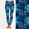 LETSFIND Mode 3D Naturel Texture Étoilé Océan Nuages ou Cheveux Imprimer Fille Leggings Taille Haute Plus La Taille Élastique 210925