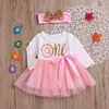 Summer Baby Girls Princess TuTu Lace Dress WITH Headband Kids Long Short Sleeve Alphabet Mesh Bow Dresses Children Skirts for Beautiful ZYY825