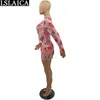Abbigliamento per la casa di moda Tute per le donne Abiti skinny con stampa Casual Slim Arrivo Manica lunga Cortos De Mujer 210515