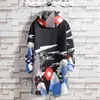 Autmn Trench Coat Mannen Hooded Casual Lange Jas Retro Mode Print Dier Dragon Streetwear Overjas Mannelijke Jeugd 210819