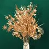 Flores decorativas grinaldas de ouro decoração de casamento de plástico artificial vários estilos home flor arranjo material