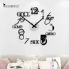 Style abstrait silencieux acrylique grand décoratif bricolage horloge murale Design moderne salon décoration de la maison montre murale Stickers muraux 210724