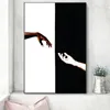Abstrait noir et blanc main dans la main Art affiches et impressions mur Art photo sur toile peinture pour décor à la maison salon